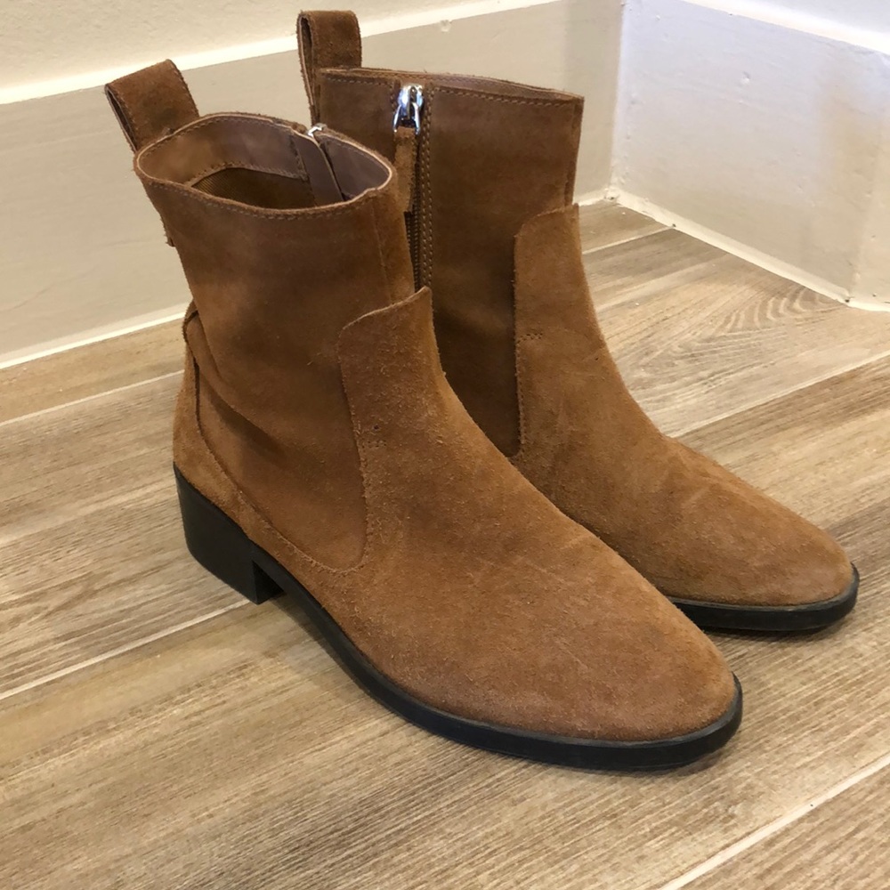 Zara TRF Suede Ankle Boots